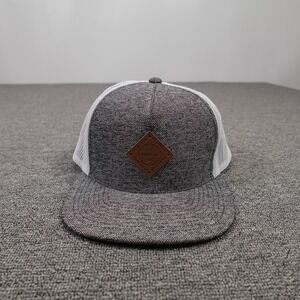 RVCA Hat Cap Snap Back Mens One Size Gray Tweed Mesh Trucker Geometric Mid Fit